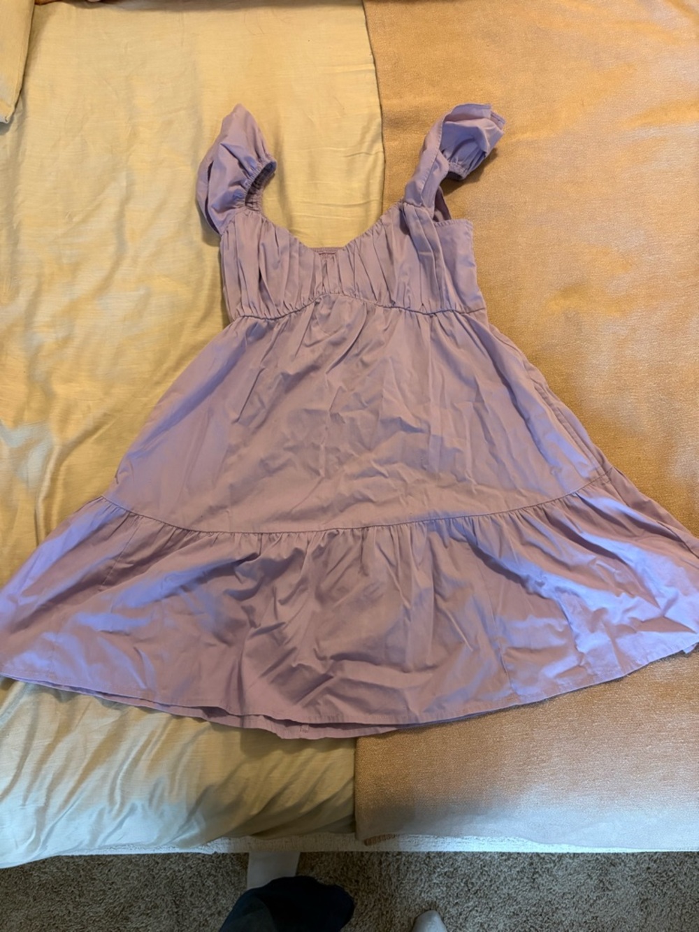 Abercrombie & Fitch Lilac Ruffled Strap Tiered Dress